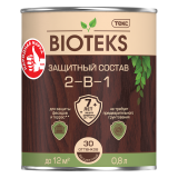 Защитный состав 2 в 1 Bioteks тёмный орех 0,8 л