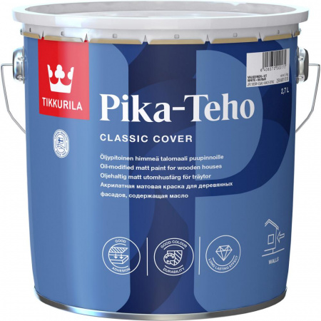 Краска для деревянных фасадов Pika-Teho Tikkurila белый цвет 2,7 л