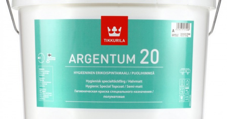 Гигиеническая краска Argentum 20 Tikkurila белый цвет 9 л