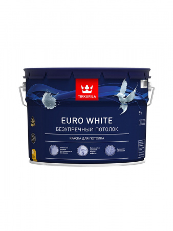 Краска для потолка Euro White белый цвет 9 л