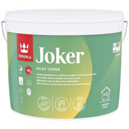 Краска экологичная матовая Tikkurila Joker цвет белый 9 л