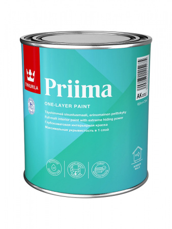Глубокоматовая интерьерная краска Priima Tikkurila белый цвет 0,9 л