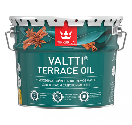 Атмосферостойкое масло для террас и садовой мебели Valtti Terrace Oil 9 л