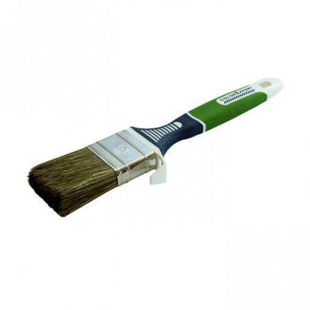 Кисть флейцевая зелёная с эргономичной ручкой 40 мм