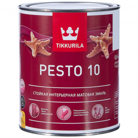 Матовая эмаль Pesto 10 Tikkurila белый цвет 0,9 л