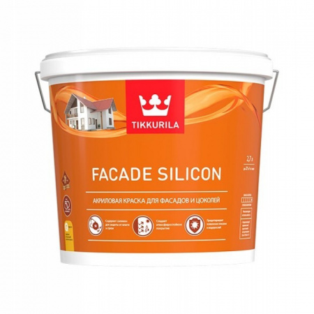 Краска для фасада и цоколей Facade Silicon Tikkurila белый цвет 2,7 л