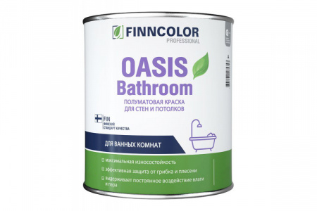 Полуматовая краска для ванных Oasis Bathroom белый цвет 0,9 л