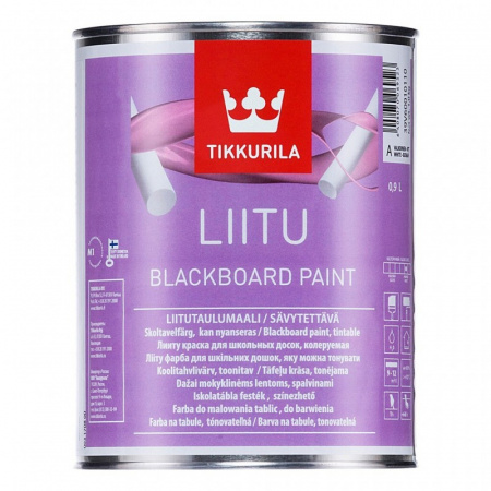 Краска для школьных досок Liitu Tikkurila белый цвет 0,9 л