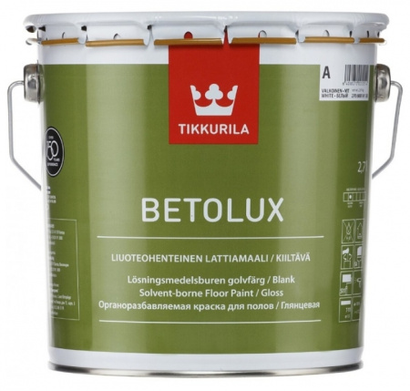 Уретано-алкидная краска для полов Betolux Tikkurila белый цвет 2,7 л